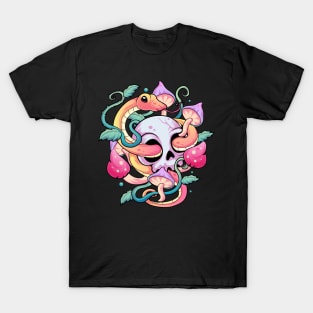 Pastel Goth Snake Skull T-Shirt